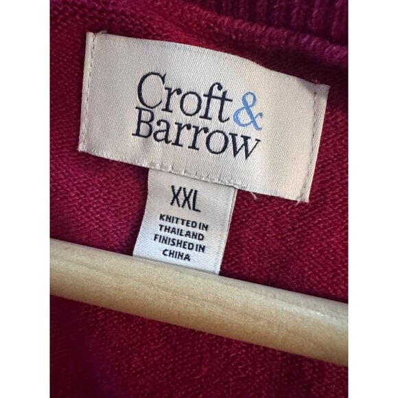 Croft & Barrow Pink Stretchy Knit Sweater Size XXL NWT $36 V Neck Acrylic - Picture 3 of 7